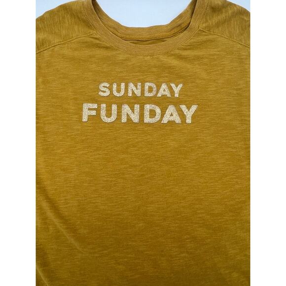 SUNDAY FUNDAY Long-Sleeve Mustard Yellow T-Shirt (Womens: Medium) - Picture 10 of 11